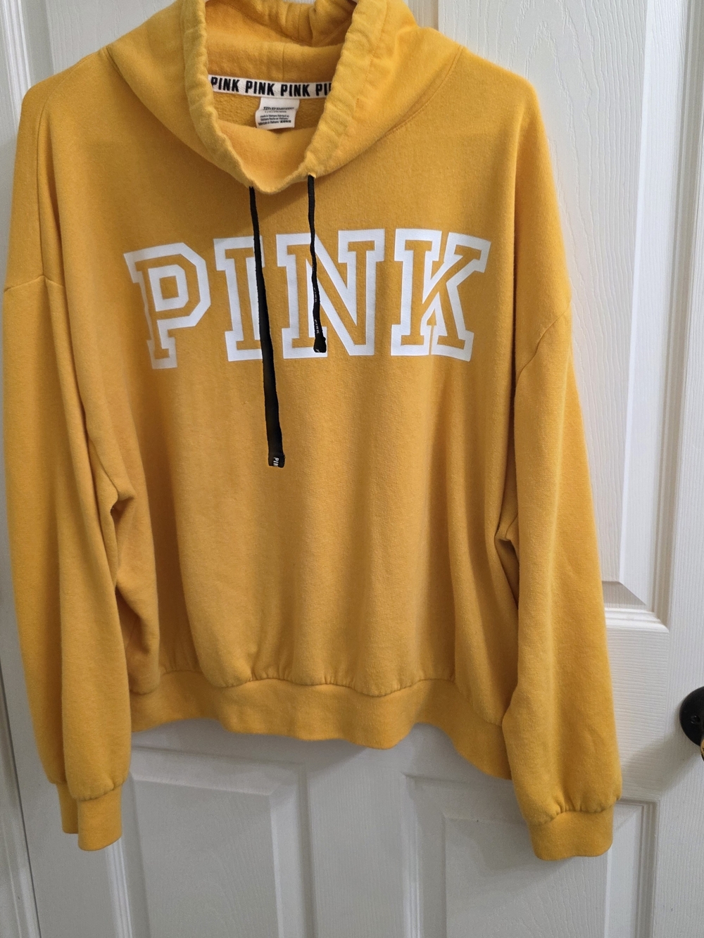Victoria's Secret PINK Mustard Yellow Pullover Hoodie Sweater
